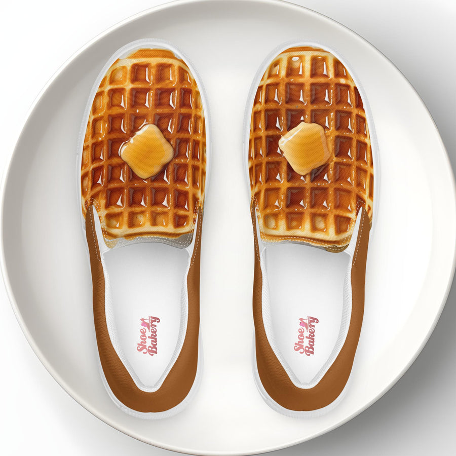 Waffle Women’s slip-on canvas shoes- Coffee