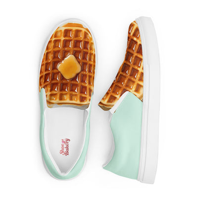 Waffle Women’s slip-on canvas shoes-Mint