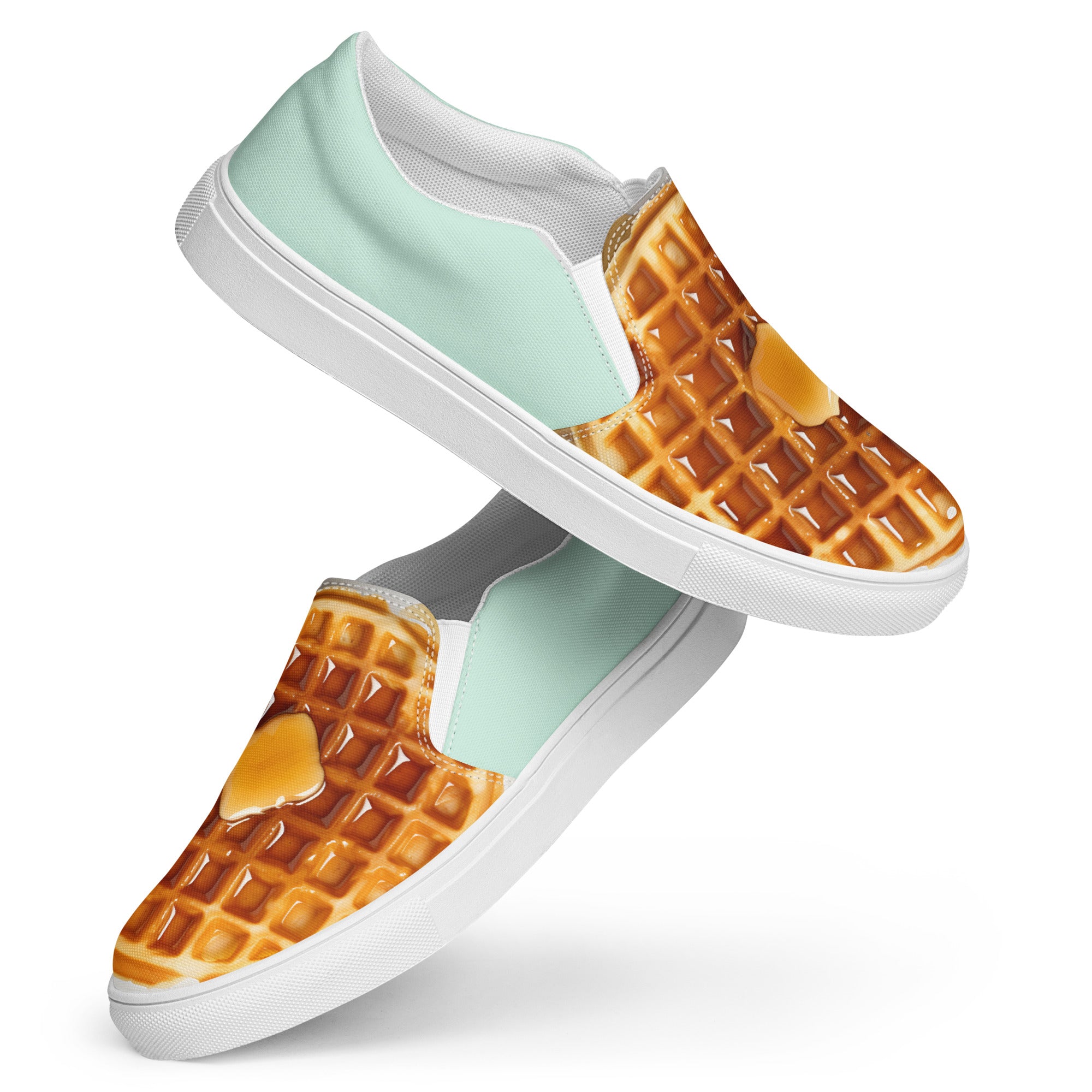 Waffle Women’s slip-on canvas shoes-Mint
