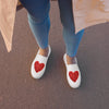 Icing Heart Women’s slip-on canvas shoes - White