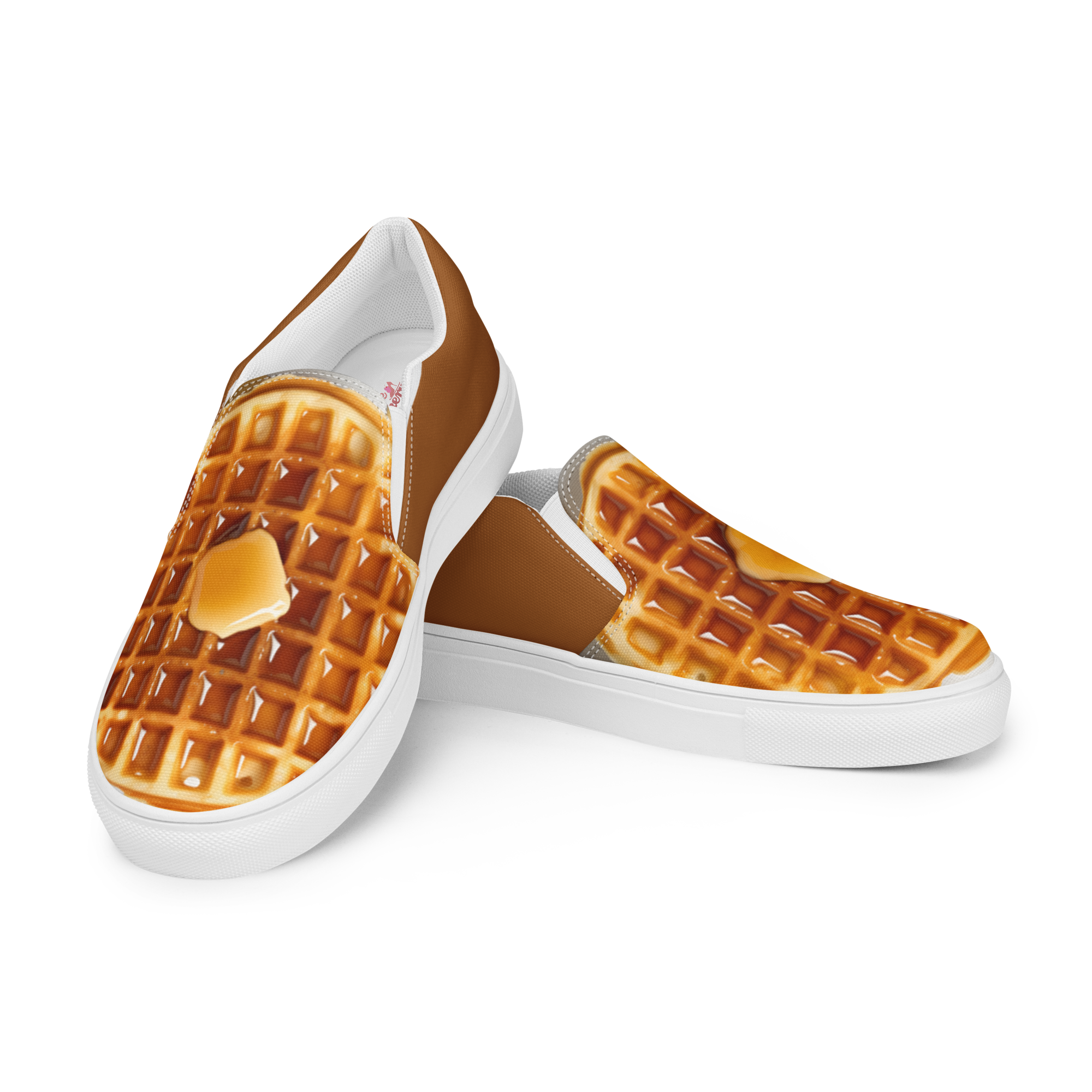 Waffle Women s slip on canvas shoes Coffee