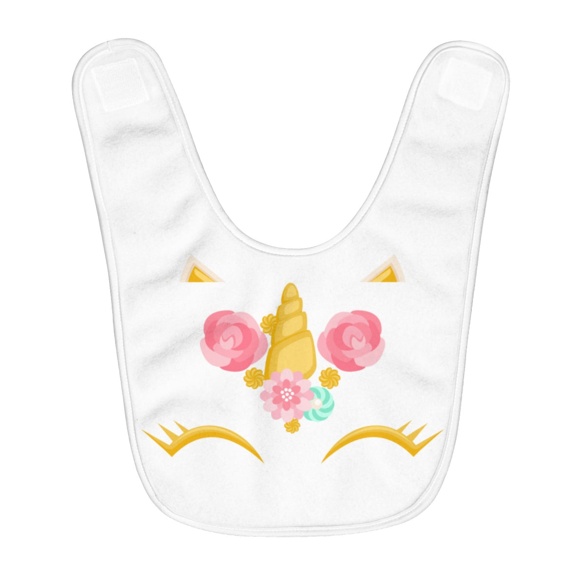 Unicorn Cake Face Fleece Baby Bib