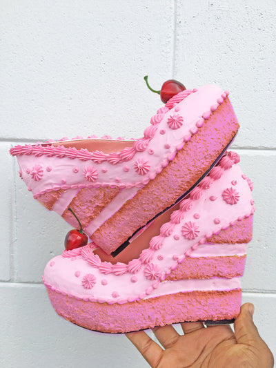 All Pink Cake Wedges
