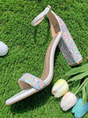 Pastel Sprinkle Chunk Heels